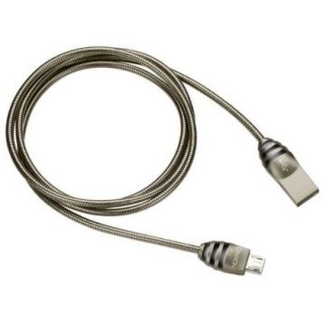 Cablu Date Micro USB - USB 2.0 Type A 1m Argintiu