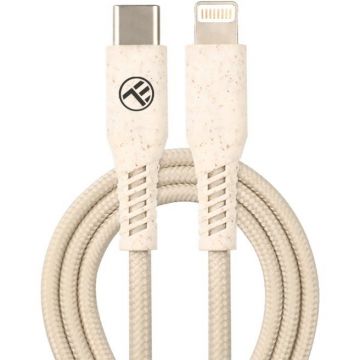 Cablu Green Type-C la Lightning 2.4A PD20W 1m Nailon Crem