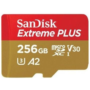 Card Extreme PLUS R200/W140 microSDXC 256GB UHS-I U3 A2 Clasa 10 cu adaptor SD