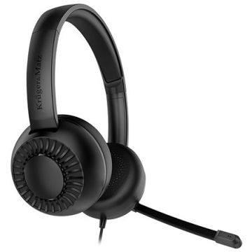 Casti Audio KM0662 cu Microfon Cablu USB Negru