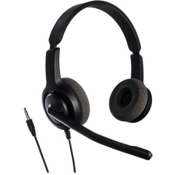 Casti cu microfon Voice PC28 duo NC Compatibil Softphone si Smartphone Negru