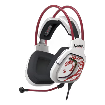 Casti Gaming Bloody Co-Branded Naraka Cu Fir USB Tip Standard Iluminare 7.1 Virtual Sound Alb