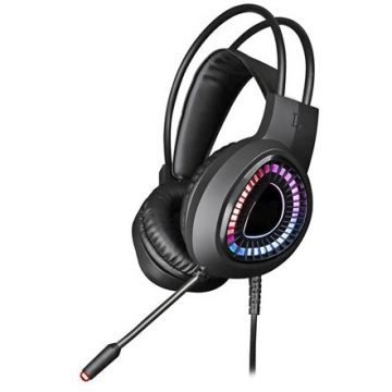 Casti Gaming VH8010 cu Microfon Iluminare RGB Surround 7.1 Negru