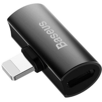 Adaptor Audio L46 Lightning la 2x Lightning 2A Negru