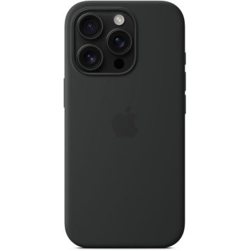 Apple Protectie pentru spate, material silicon pentru iPhone 16 Pro, culoare Black