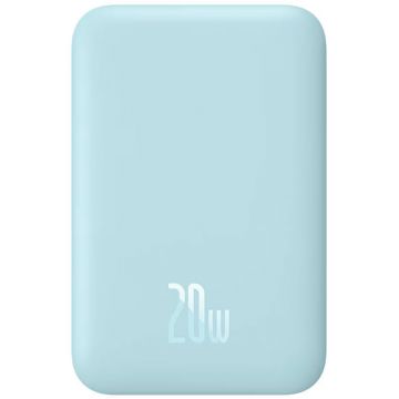 Baterie externa Baseus 6000 mAh, 1x USB-C, 20 W, MagSafe, Blue
