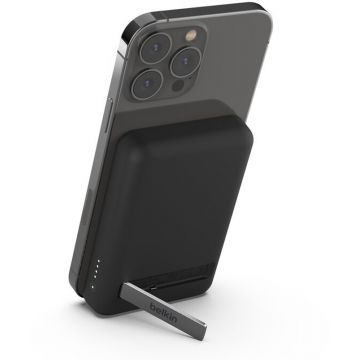 Baterie externa Belkin BoostCharge 5000 mAh, Wireless Magnetic, Black pentru iPhone 12/13/14/15/16