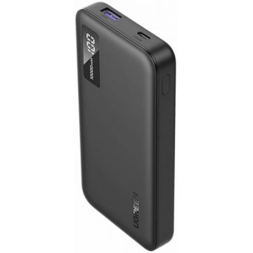 Baterie externa Ugreen PB311, 10000 mAh, 1x USB, 1x USB-C, 22.5 W, QuickCharge 3.0, Display, Black