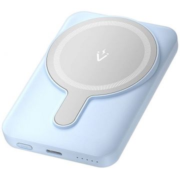 Baterie externa Vention 5000 mAh, magnetic wireless, 1x USB-C, blue