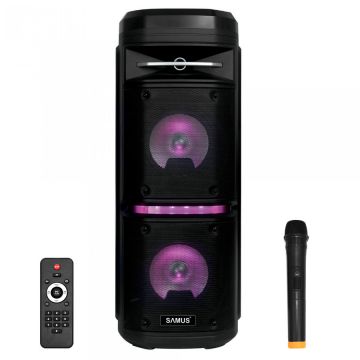 Boxa Portabila IBIZA 6.5 70W Led Bluetooth Microfon Negru