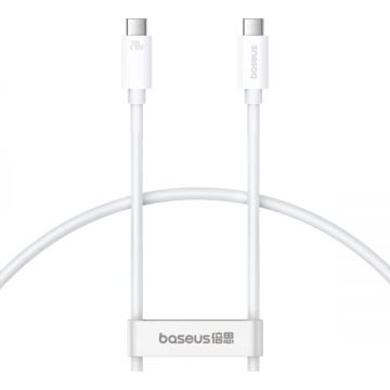 Cablu de date / adaptor Baseus Superior, USB-C Male la USB-C Male, 240 W, USB4, 1.8 m, White