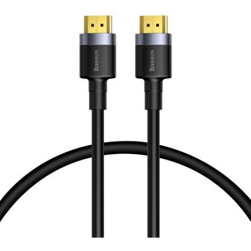 Cablu de date Cafule HDMI tata - HDMI tata, 4K, 60Hz, 18Gbps, 1m, Negru/Gri