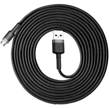 Cablu de date Cafule USB/Micro-USB 3m Negru/Gri