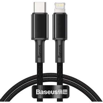 Cablu de date High Density, USB Type-C/Lightning, Power Delivery 20W, 1m, Negru