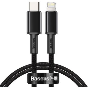 Cablu de date High Density, USB Type-C/Lightning, Power Delivery 20W, 2m, Negru