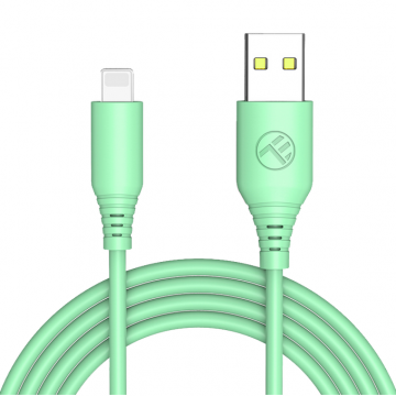 Cablu silicon USB la Lightning 3A 1m Verde