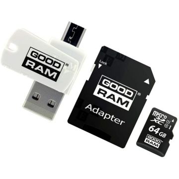 Card de memorie 64GB MicroSDXC Clasa 10 UHS-I + Adaptor