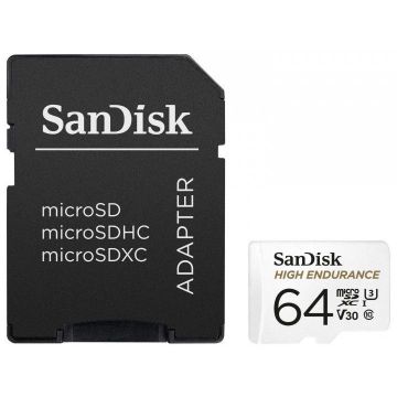 Card de memorie High Endurance 64GB Micro SDXC Clasa 10 U3 + Adaptor Sd