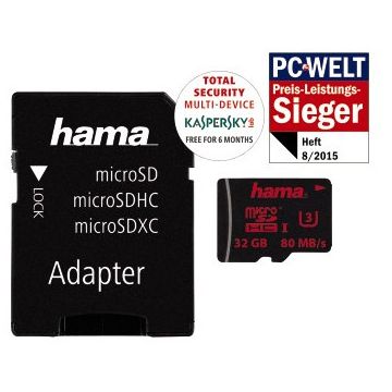 Card microSDHC 32GB 80 Mbs UHS-I U3 cu adaptor SD