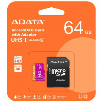 Card Premier MicroSDXC UHS-I U1 Cls 10 64GB cu adaptor SD