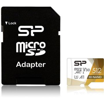 Card SILICON POWER Memory Card Superior Pro Micro SDXC 512GB UHS-I U3 V30 cu Adaptor
