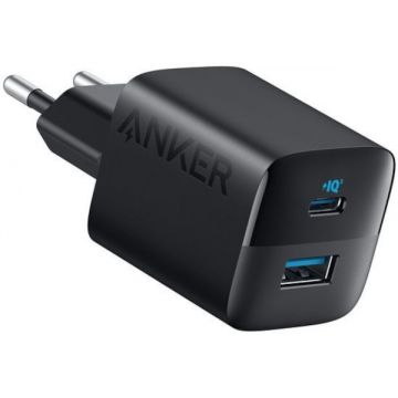 Incarcator retea Anker 323, 1x USB-C, 1x USB, PD 33W, Black