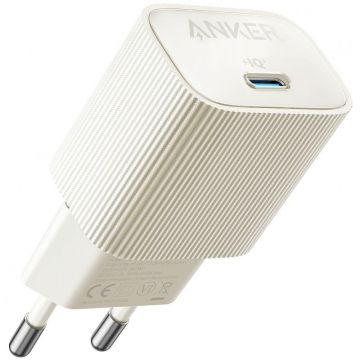 Incarcator retea Anker GaN 511 Nano 4, 1x USB-C PD30W, White