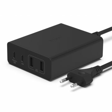 Incarcator retea Belkin BoostCharge Pro, GaN 108W, 2x USB, 2x USB-C, Black