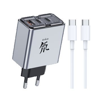 Incarcator retea ZTE Nubia DAO 80W GaN, cablu inclus 100W, 3 porturi USB, Compatibil smartphone, laptop USB Type-C