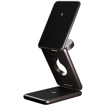 Incarcator wireless Allity AWC-230-22WMS, 3-in-1 MagSafe 22.5 W, Graphite