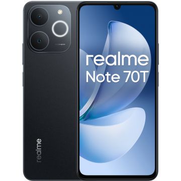 Smartphone Realme Note 70T, 128GB, 4GB RAM, Dual SIM, 4G, Tri-Camera, Obsidian Black
