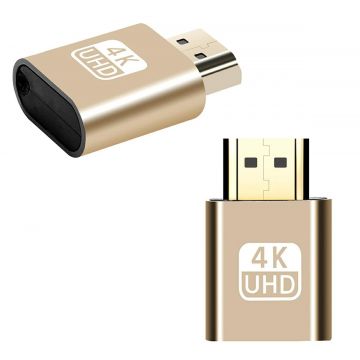 Adaptor - Emulator HDMI 4k, compatibilitate Windows / Mac OS / Linux, plastic, 6g, auriu