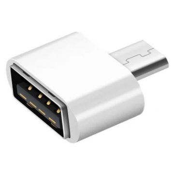 Adaptor USB A - MicroUSB, 1,8 x 1,8 x 0,9 cm, alb