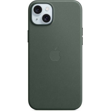 Apple Protectie pentru spate, material FineWoven, cu MagSafe pentru iPhone 15 Plus, culoare Evergreen