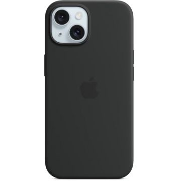 Apple Protectie pentru spate, material silicon, cu MagSafe pentru iPhone 15 Plus, culoare Black