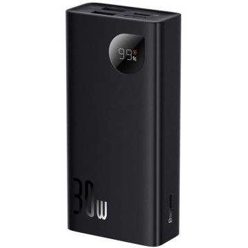 Baterie externa Baseus Adaman2 Digital Display, 10000 mAh, 30W VOOC Edition, Black, cablu USB la USB-C inclus
