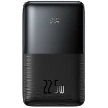 Baterie externa Baseus Bipow Pro 20000 mAh, 2x USB, 1x USB-C, 22.5W Black cablu USB la USB-C