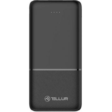 Baterie externa Tellur 10000 mAh, 2x USB, 1x USB-C, Black