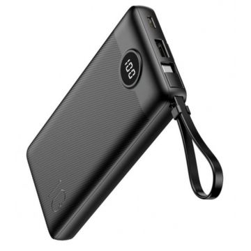 Baterie externa VEGER C10, 10000 mAh, 1x USB, 1x USB-C, 1x Lightninh, negru