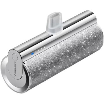 Baterie externa VEGER W0573, 5000 mAh, 1x USB-C, argintiu