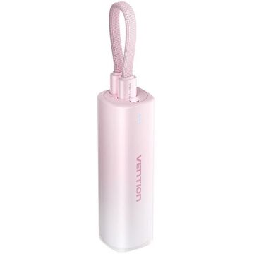 Baterie externa Vention 5000 mAh, 1x USB-C, 1x Lightning, 20W Gradient Red