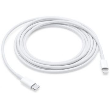 Cablu de date / adaptor Apple USB-C Male la Lightning Male, 2 m, White