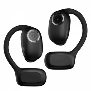 Casti wireless open-ear Blackview AirBuds 100 cu cutie de incarcare 500mAh, Bluetooth 5.3, Onyx Black