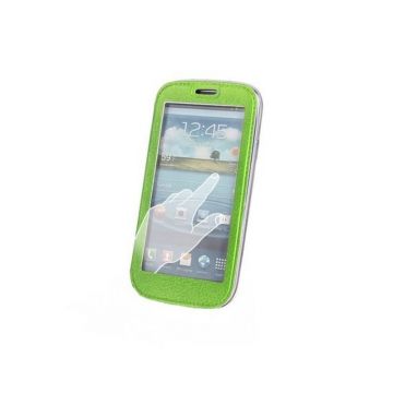 Husa Smart View Samsung S5/G900, flip cover, piele ecologica, verde
