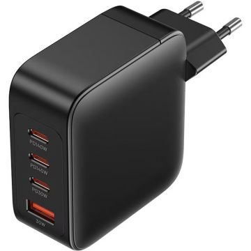 Incarcator retea Vention GaN 3x USB-C, 1x USB, 140W Black
