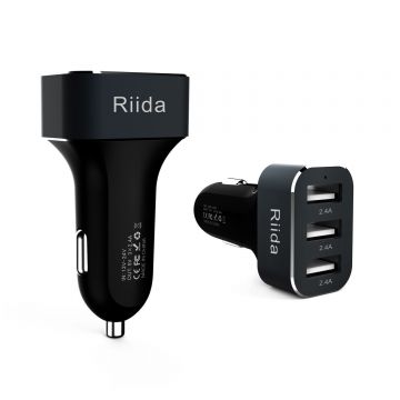 Incarcator universal auto, 3 porturi USB, Rii