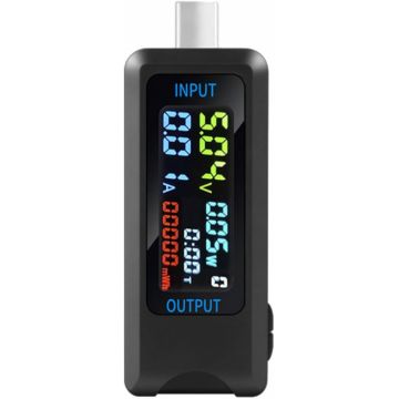 iSEN 6527-T USB Digital Tester Negru, USB Type-C, Ecran LCD