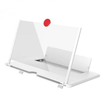 Lupa retractabila pentru telefon mobil iSEN 3D Phone Magnifying Glass Alb, 12  , Protectie ochi, Protectie din silicon, Baza ajustabila