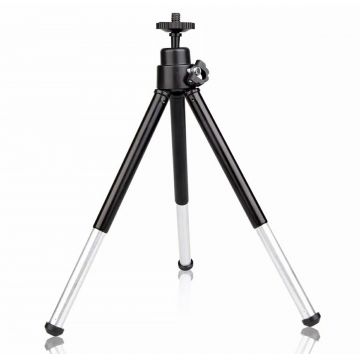 Mini trepied smartphone, picioare reglabile, aluminiu, 23 x 20cm, 100g, negru