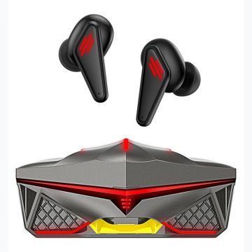 Resigilat Casti Bluetooth pentru Gaming Techstar® K98, Bluetooth 5.0, Microfon, Control prin atingere, Indicator LED, Rezistente la apa, potrivite pentru jocuri video/fitness/birou, Carcasa Magnetica, Negru